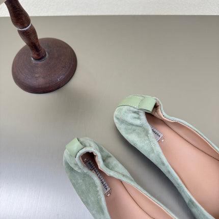 BALLET FLAT IN LIGHT BLUE SUEDE