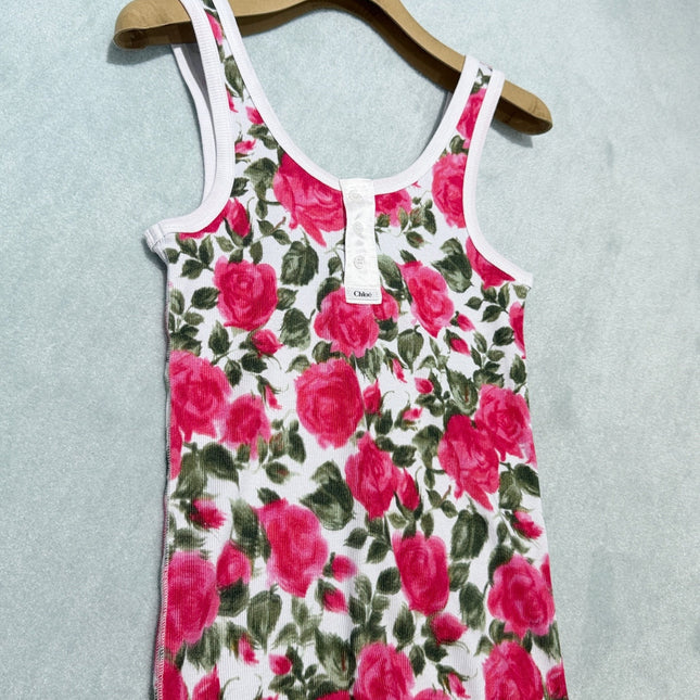 CHLOE 26S FLORAL PRINT SLEEVELESS TOP STYLE 45