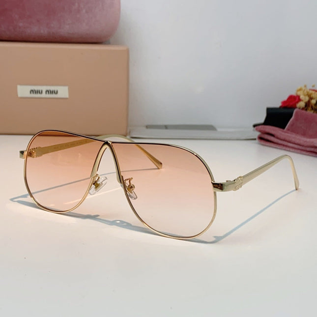 MIUMIU 26S OVAL FRAMEAVIATOR FRAME IN METAL 424521