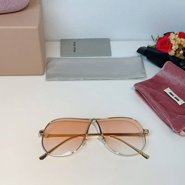 MIUMIU 26S OVAL FRAMEAVIATOR FRAME IN METAL 424521