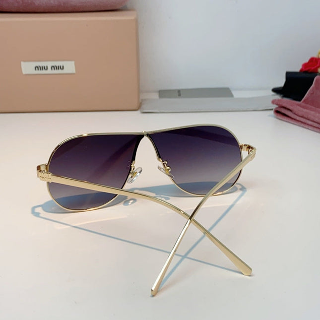MIUMIU 26S OVAL FRAMEAVIATOR FRAME IN METAL 424524