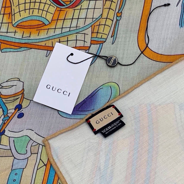 GUCCI 26S SCARF 135 IN CASHMERE AND SILK 504638