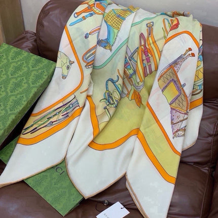 GUCCI 26S SCARF 135 IN CASHMERE AND SILK 504638