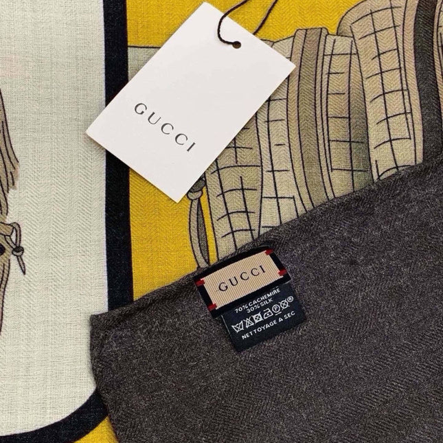 GUCCI 26S SCARF 135 IN CASHMERE AND SILK 504639