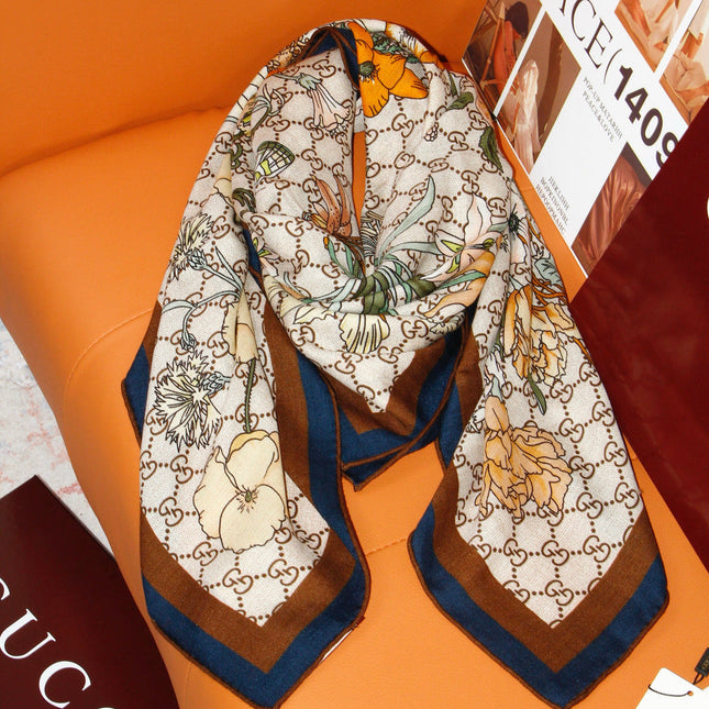 GUCCI 26S SCARF 140 IN CASHMERE AND SILK 504589