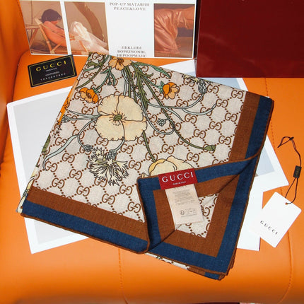 GUCCI 26S SCARF 140 IN CASHMERE AND SILK 504589