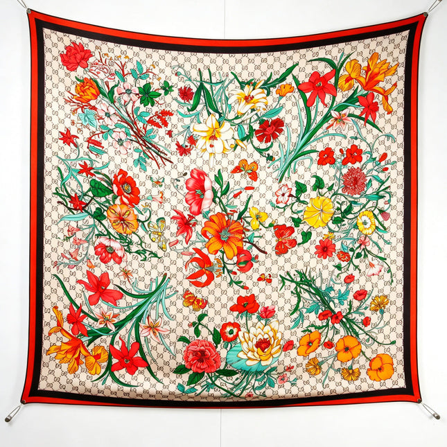 GUCCI 26S SCARF 140 IN CASHMERE AND SILK 504590
