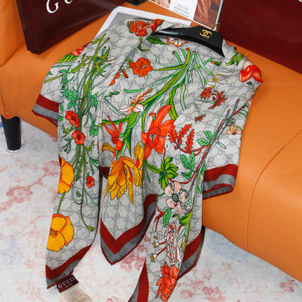 GUCCI 26S SCARF 140 IN CASHMERE AND SILK 504591