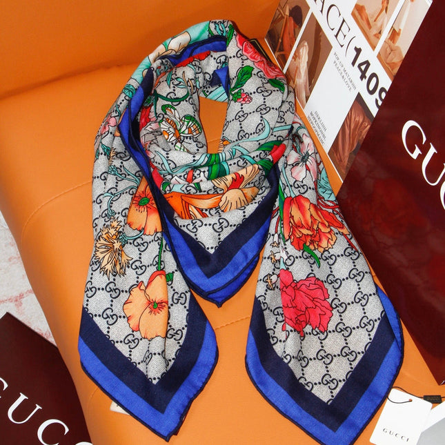 GUCCI 26S SCARF 140 IN CASHMERE AND SILK 504592