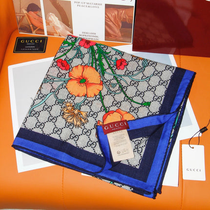 GUCCI 26S SCARF 140 IN CASHMERE AND SILK 504592