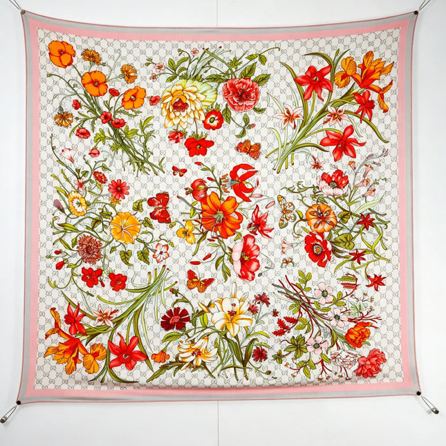 GUCCI 26S SCARF 140 IN CASHMERE AND SILK 504593