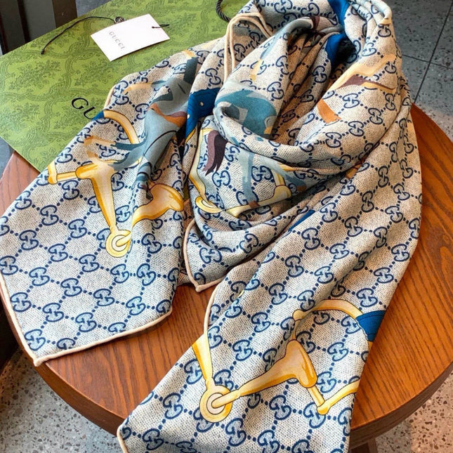 GUCCI 26S SCARF 135 IN CASHMERE AND SILK 504594