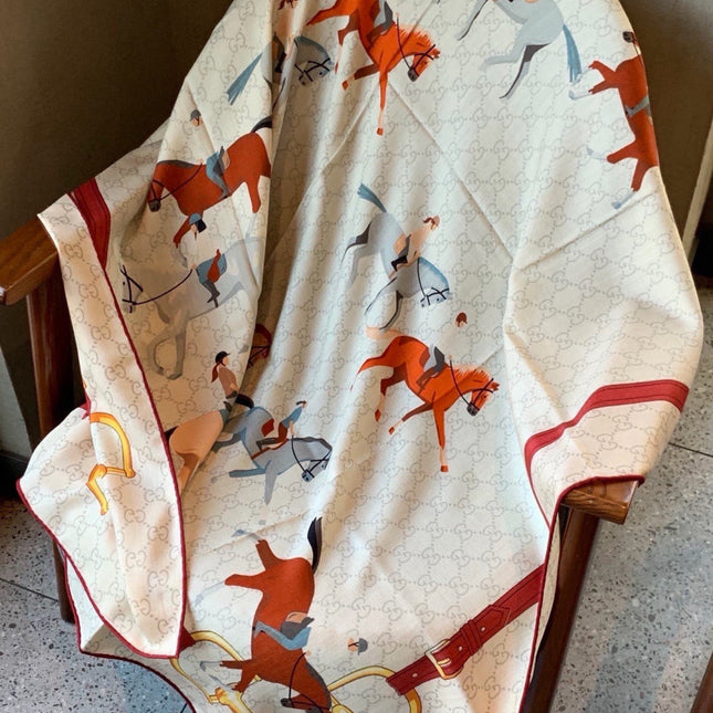 GUCCI 26S SCARF 135 IN CASHMERE AND SILK 504595