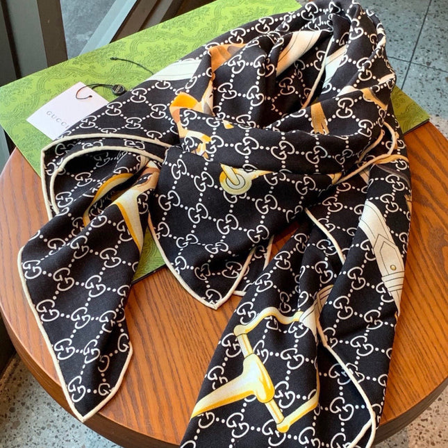 GUCCI 26S SCARF 135 IN CASHMERE AND SILK 504597