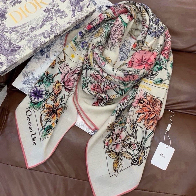DIOR 26S SCARF 140 IN SILK AND CASHMERE 509455