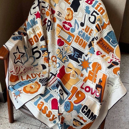 CHANEL 26S SCARF 135 IN SILK AND CASHMERE 511211