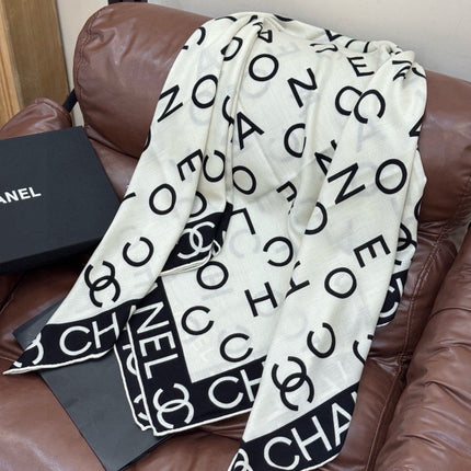 CHANEL 26S SCARF 135 IN SILK AND CASHMERE 510994