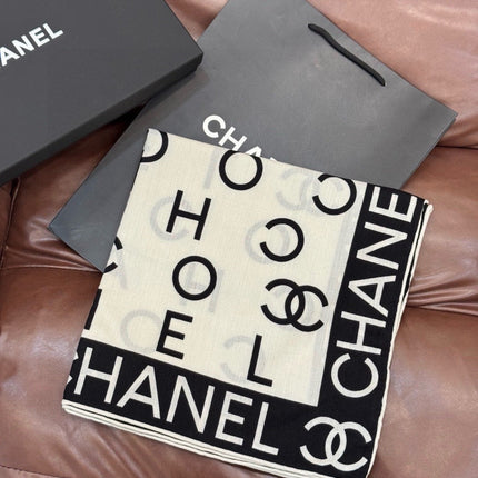 CHANEL 26S SCARF 135 IN SILK AND CASHMERE 510994