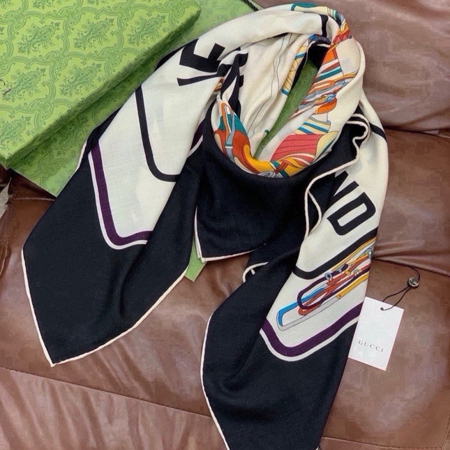 GUCCI 26S SCARF 135 IN CASHMERE AND SILK 511017