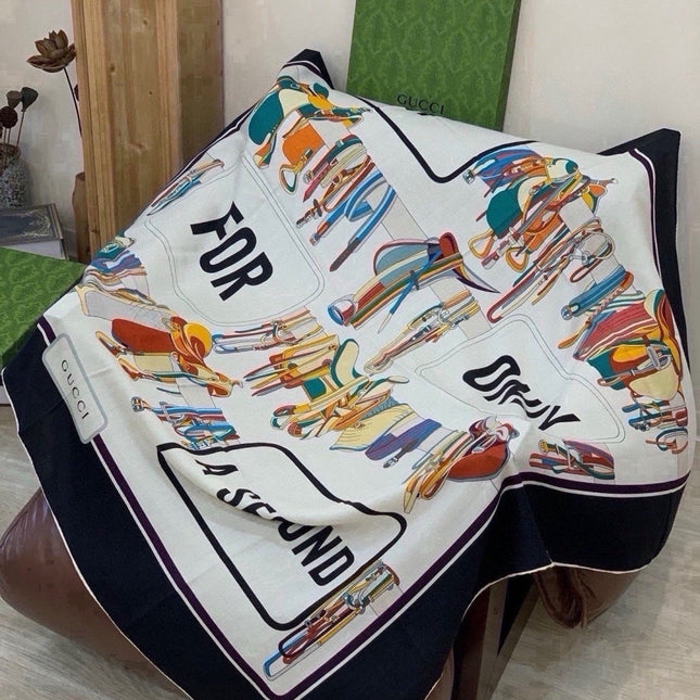 GUCCI 26S SCARF 135 IN CASHMERE AND SILK 511017