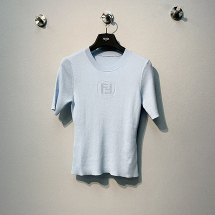 FENDI 26S SHORT-SLEEVE KNIT TOP 461