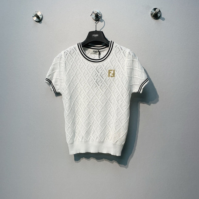 FENDI 26S SHORT-SLEEVE KNIT TOP 428