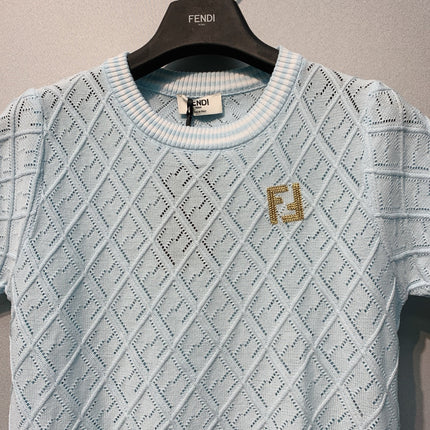 FENDI 26S SHORT-SLEEVE KNIT TOP 429
