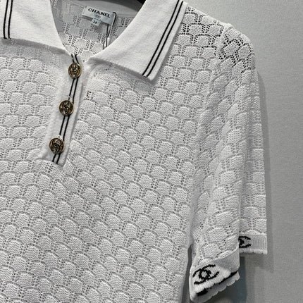 CHANEL 26S SHORT SLEEVE POLO TOP STYLE 1274