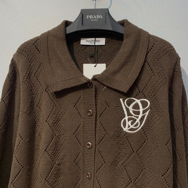 VALENTINO 26S COLLARED KNIT CARDIGAN 318