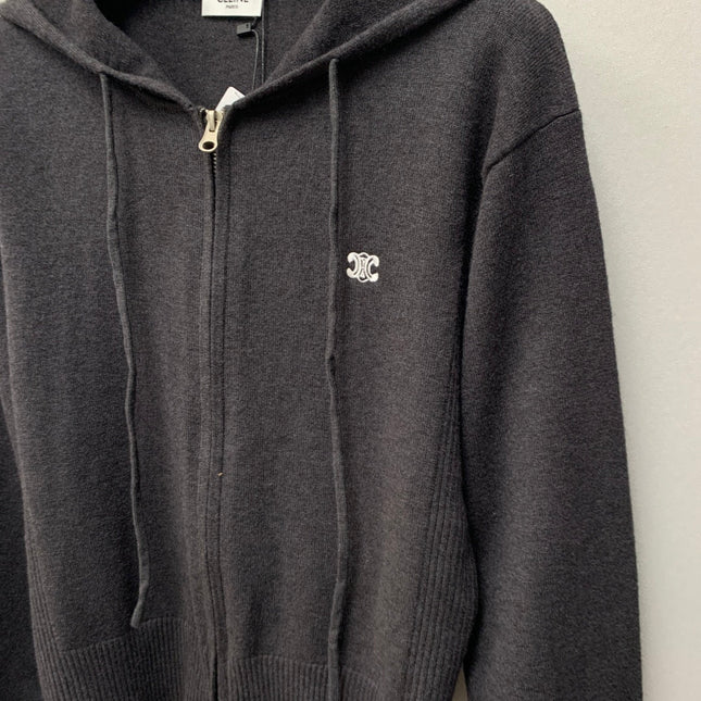 CELINE 26S ZIP-UP KNIT HOODIE 596