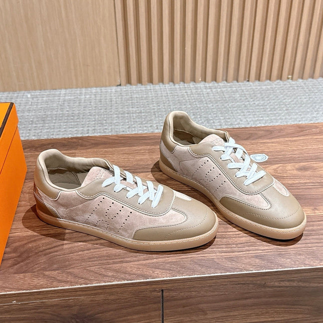 HM 26S GET SNEAKERS IN SAND BEIGE CALFSKIN MIX SUEDE