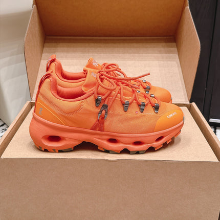 LOEWE 26S LOW TOP SNEAKERS 45MM IN ORANGE FABRIC WITH RUBBER SILVER HARDWARE