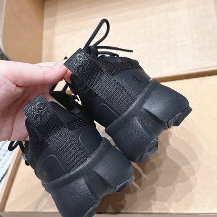 LOEWE 26S LOW TOP SNEAKERS 45MM IN BLACK FABRIC WITH RUBBER SILVER HARDWARE