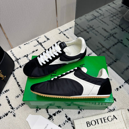 BOTTEGA VENETA 26S LOW TOP SNEAKERS IN BLACK FABRIC AND VELVET