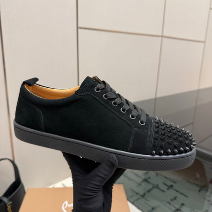 CHRISTIAN LOUBOUTIN 26S STUDDED SNEAKERS IN BLACK SUEDE