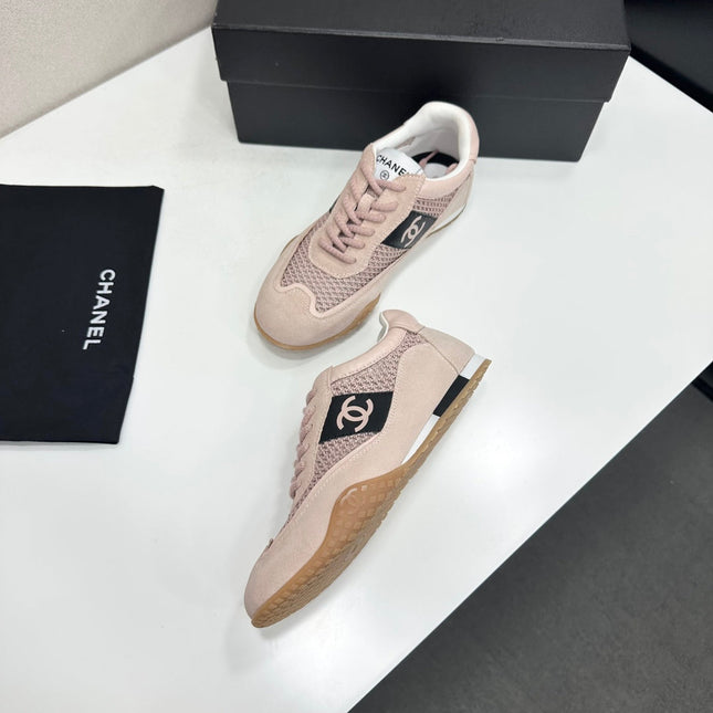 CHANEL 26S SNEAKERS IN LIGHT PINK CALFSKIN AND MESH