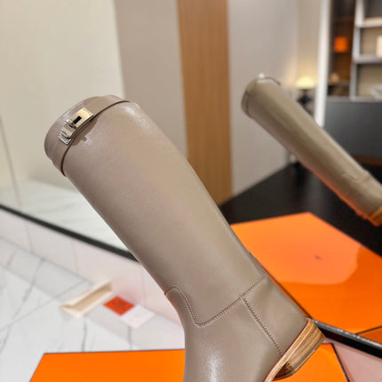 HM 26S JUMPING BOOTS IN GREYISH BEIGE CALFSKIN