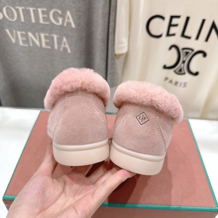 LP 25S SUMMER CHARMS WALK LOAFERS IN BABY PINK SUEDE AND FLEECE