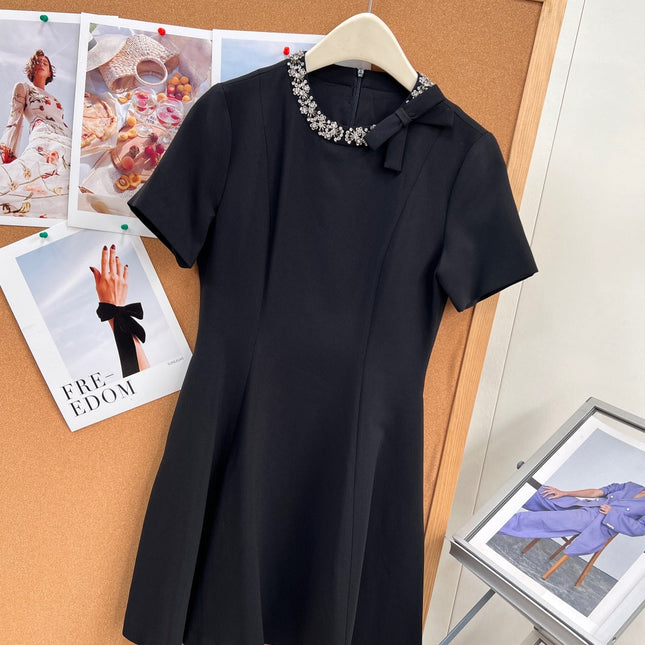 VALENTINO 26S SHORT-SLEEVE NECK MINI DRESS 428