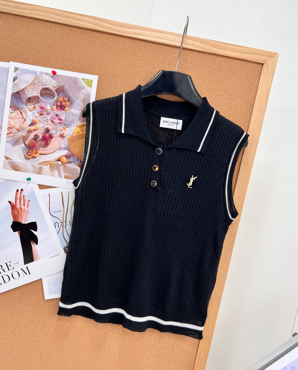 26S SLEEVELESS KNIT POLO TOP 486