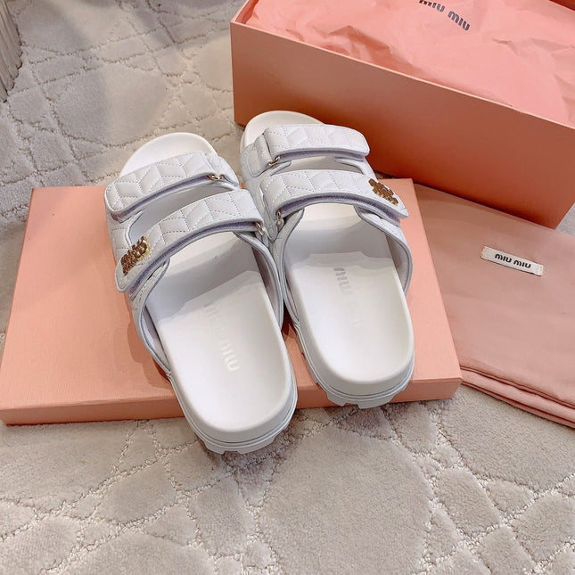 White Stylized Slippers Sheepskin