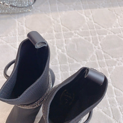 MARGOT BLACK AND SILVER ANKLE BOOT 95 MM