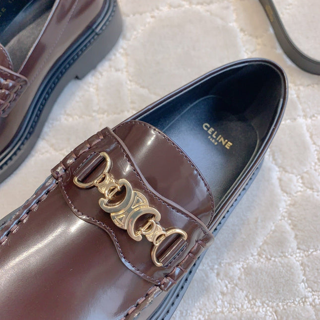 CHANEL 25S ARC DE TRIOMPHE LOAFERS IN ROSEWOOD CALFSKIN GOLD HARDWARE