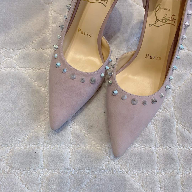 IRIZA PUMPS 85MM IN LIGHT PURPLE SUEDE SILVER SPIKES