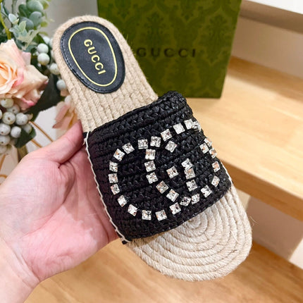 GG  Casual Style Logo Sandals Black