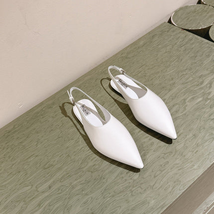 ALAIA SLINGBACK 25S IN WHITE PATENT LEATHER