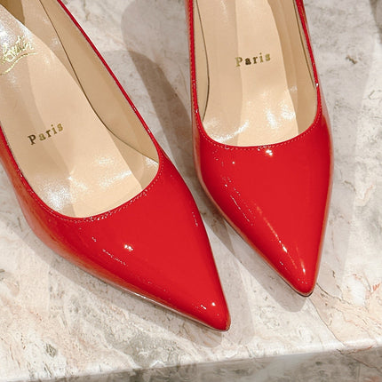 SPORTY KATE PUMPS 95MM IN RED GLOSSY CALFSKIN