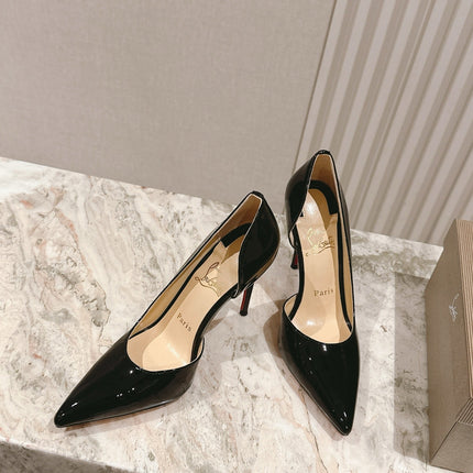IRIZA PUMPS 95MM IN BLACK PATENT CALFSKIN