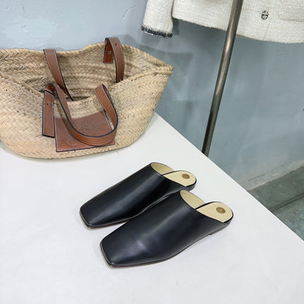 FLAT BUBBLE IN BLACK LAMBSKIN