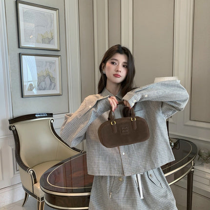 MIUMIU SHIRT & MINI SKIRT SET STYLE 186
